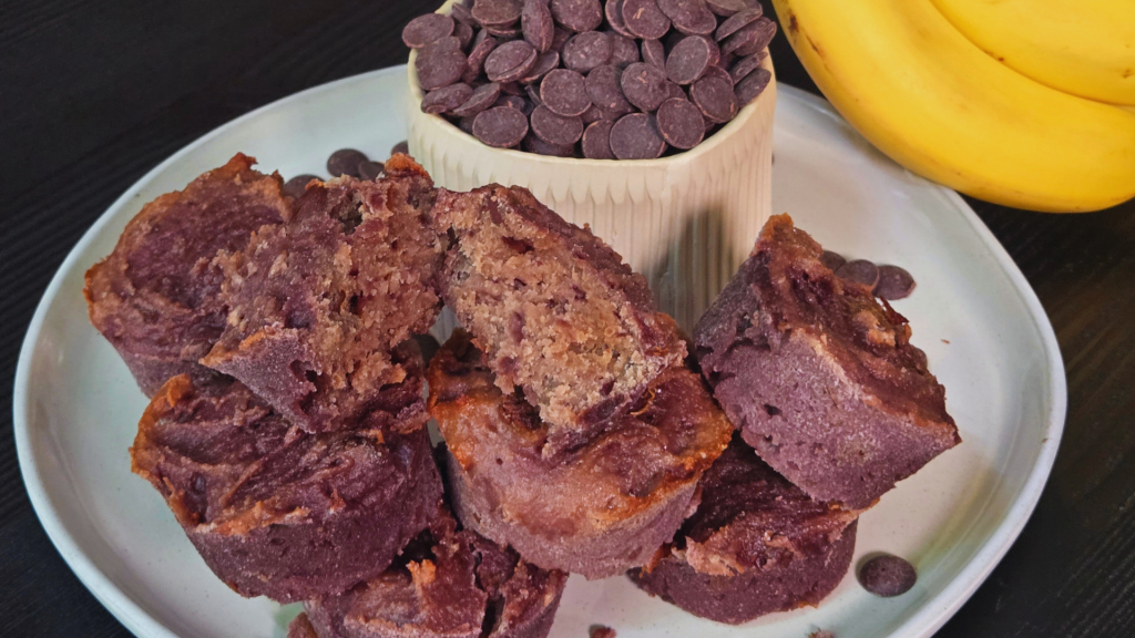 Healthiest Low-Calorie Banana Chocolate Chip Muffins (High-Protein, High-Fiber, No Eggs!)